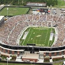 Overhead picture of a football stadium